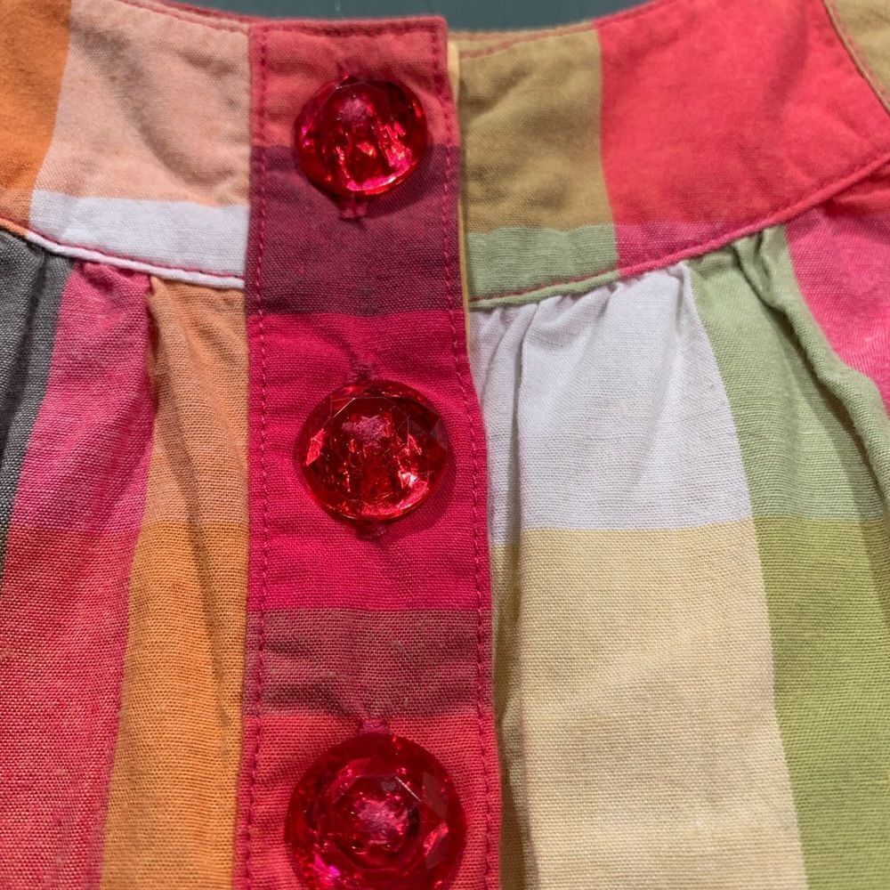 Gymboree Batik Summer 3T Plaid Romper Pink Madras - Picture 5 of 8